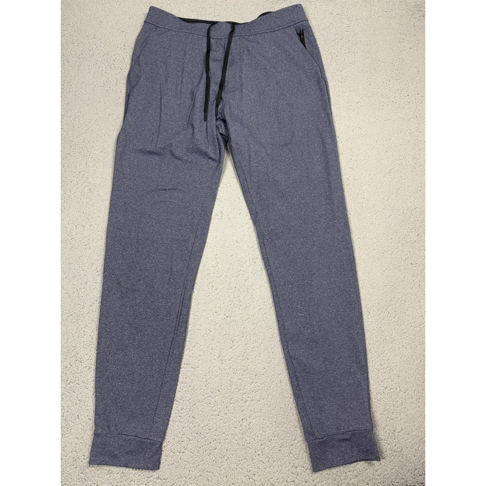 Public Rec Pants Mens 36 Blue Knit Joggers Sweatpants Zip Pocket Stretch